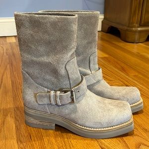 Rag & Bone, beige suede moto boots, size 9, worn once